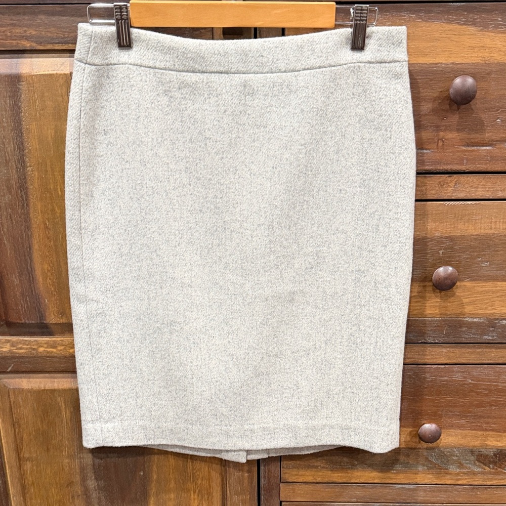 J. Crew Light Gray Wool Blend Pencil Skirt